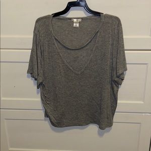 Grey top with chest cutout